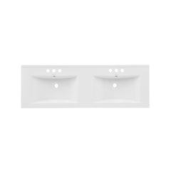 Swiss Madison 48" 3-Hole Widespread Double Basin Vanity Sink Top in Glossy White - SM-VT349-3