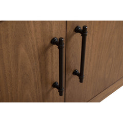 Vanity Art 36” Bathroom Vanity Cabinet with Double Doors, Undermount Sink, Solid Wood, Free-Standing Storage with Flip-Down Tray, Black Limestone Countertop, and Removable Shelf - CVG36-T-BT