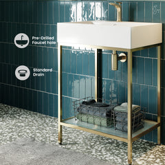Swiss Madison Pierre 24 Single, Freestanding, Open Shelf, Metal Frame Bathroom Vanity - SM-BV71 - The Home Selection