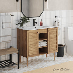 Swiss Madison Bron 36" Freestanding Bathroom Vanity in Golden Oak with Sink Top - SM-BV374