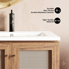 Swiss Madison Classe 30" Freestanding Bathroom Vanity in Golden Oak with Sink Top - SM-BV664