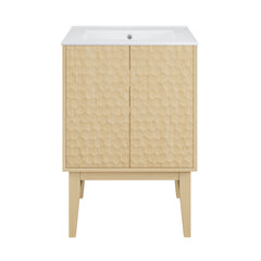 Swiss Madison Bosse 24" Freestanding Bathroom Vanity in Natural Oak with 3-Hole Centerset Sink Top - SM-BV8801NO-3
