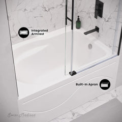 Swiss Madison Ivy 48'' x 32" Bathtub with Apron Right Hand Drain in White - SM-AB523