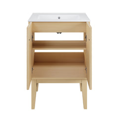 Swiss Madison Bosse 24" Freestanding Bathroom Vanity in Natural Oak with 3-Hole Centerset Sink Top - SM-BV8801NO-3