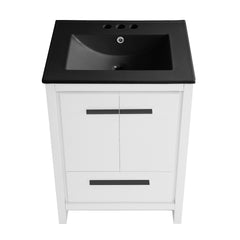 Swiss Madison Virage 24 in. White Bathroom Vanity With Ceramic Sink Top - SM-BV730W - The Home Selection