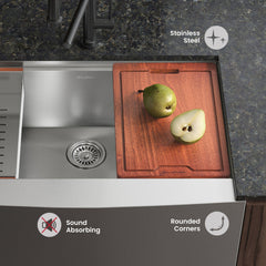 Swiss Madison Rivage 30 x 22 Single Basin Apron Kitchen Workstation Sink - SM-KS779 - The Home Selection