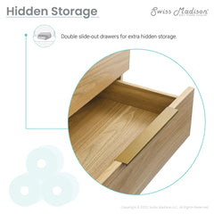 Swiss Madison Carre 24" Freestanding Bathroom Vanity in Golden Oak with Sink Top - SM-BV380