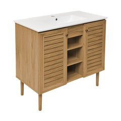 Swiss Madison Bron 36" Freestanding Bathroom Vanity in Golden Oak with Sink Top - SM-BV374