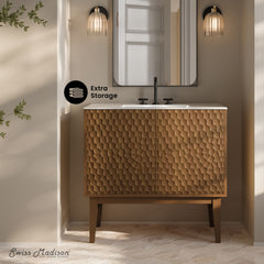 Swiss Madison Bosse 36" Freestanding Bathroom Vanity with 3-Hole Widespread Sink Top - SM-BV8802