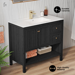 Swiss Madison Chateau 36" Freestanding Bathroom Vanity with Sink Top - SM-BV241 - The Home Selection