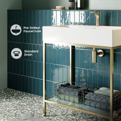 Swiss Madison Pierre 32 Single, Freestanding, Open Shelf, Metal Frame Bathroom Vanity - SM-BV72 - The Home Selection