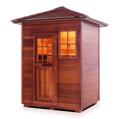 Enlighten Sapphire 3 Peak Outdoor Infrared/Traditional Sauna - Sapphire 3 Peak