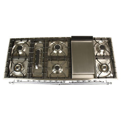 Hallman 60 in. Double Oven Duel Fuel Italian Range, Chrome Trim HDFR60CM