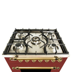 Hallman 30 in. Single Oven All Gas Italian Range, Brass Trim HGR30BS