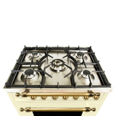 Hallman 30 in. Single Oven Duel Fuel Italian Range, LP Gas, Brass Trim HDFR30BSLP