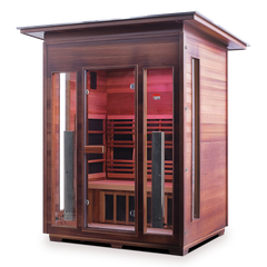 Enlighten Outdoor Infrared/Traditional Sauna - DIAMOND 3 Slope