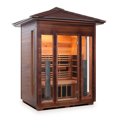 Enlighten Diamond 3 Peak Outdoor Infrared/Traditional Sauna - H-17377