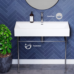 Swiss Madison Claire 40" Console Sink White Basin w/ Legs - SM-CS7