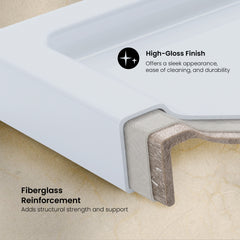 Swiss Madison Aquatique 60" x 32" Left Drain, Shower Base - SM-SB537 - The Home Selection