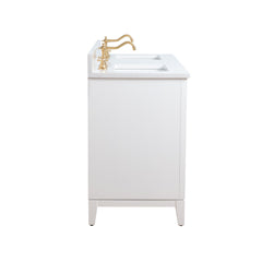 Vanity Art 60-Inch Bathroom Vanity: Double Sink, Ceramic Top, Soft-Closing Doors & Drawers, Solid Wood Frame - CVH60D