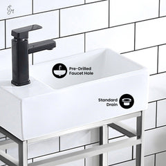 Swiss Madison Pierre 19.5 Single, Metal Frame, Open Shelf, Bathroom Vanity - SM-BV551 - The Home Selection