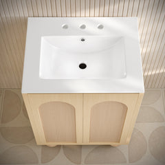 Swiss Madison Plaisir II 24" Freestanding Bathroom Vanity with 3-Hole Widespread Sink Top - SM-BV0701