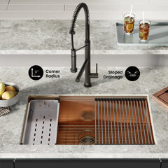Swiss Madison Tourner 32" x 19" Stainless Steel, Single Basin, Undermount Kitchen Workstation Sink - SM-KU801 - The Home Selection