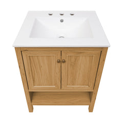 Swiss Madison Chateau 24" Freestanding Bathroom Vanity in Golden Oak with 3-Hole Centerset Sink Top - SM-BV240-3