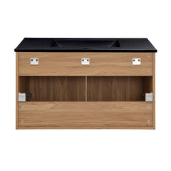 Swiss Madison Classe 36 Wall Hung Bathroom Vanity With Black Ceramic Sink Top - SM-BV667