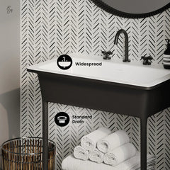 Swiss Madison Ivy 32" Solid Surface Console Sink in Matte Black - SM-CS830MB