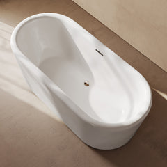 Swiss Madison Nanterre 68" Soaking Freestanding Bathtub in Glossy White, Drain Included - SM-FB9401GW - The Home Selection