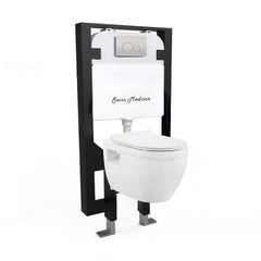 Swiss Madison Well Made Forever SM-WK450-01C - Ivy Wall Hung Elongated Toilet Bundle, Glossy White - SM-WK450-01C - The Home Selection