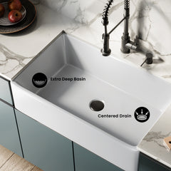 Swiss Madison Élégance 33 x 20 Ceramic, Farmhouse Kitchen Sink - SM-KS247 - The Home Selection