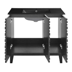 Swiss Madison Cascade 36 in. Bathroom Vanity With Black Ceramic Sink Top- SM-BV471B-C - The Home Selection