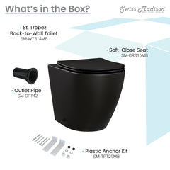 St. Tropez Back-to-Wall Elongated Toilet Bowl - SM-WT514 - The Home Selection