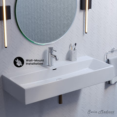 Swiss Madison Claire 40” Rectangle Wall-Mount Bathroom Sink - SM-WS335 - The Home Selection