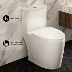 Swiss Madison Beau ﻿One-Piece Elongated Toilet Vortex™ Dual-Flush 1.1/1.6 gpf - SM-1T115 - The Home Selection