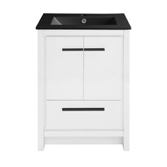 Swiss Madison Virage 24 in. White Bathroom Vanity With Ceramic Sink Top - SM-BV730W - The Home Selection