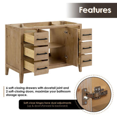 Altair Laurel Bathroom Cabinet Vanity Base in Weathered Fir without Top and Sink, No Mirror
