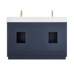 Altair Gavino 54" Double Bathroom Vanity with Grain White Engineered Stone Countertop - 557054