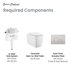 Swiss Madison Concorde Back to Wall Concealed Tank Toilet Bowl Bundle in Glossy White - SM-WK555-01C