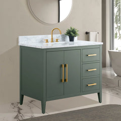 Vanity Art 42'' Single Bathroom Vanity with Engineered Marble Countertop - CVI42