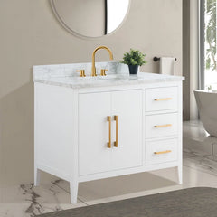 Vanity Art 42'' Single Bathroom Vanity with Engineered Marble Countertop - CVI42