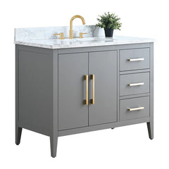 Vanity Art 42'' Single Bathroom Vanity with Engineered Marble Countertop - CVI42