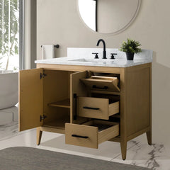 Vanity Art 42'' Single Bathroom Vanity with Engineered Marble Countertop - CVI42