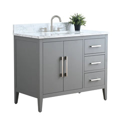 Vanity Art 42'' Single Bathroom Vanity with Engineered Marble Countertop - CVI42