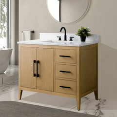 Vanity Art 42'' Single Bathroom Vanity with Engineered Marble Countertop - CVI42