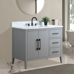Vanity Art 42'' Single Bathroom Vanity with Engineered Marble Countertop - CVI42