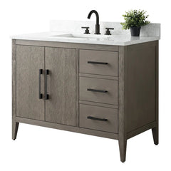 Vanity Art 42'' Single Bathroom Vanity with Engineered Marble Countertop - CVI42