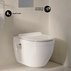 Swiss Madison Well Made Forever SM-WK450-01C - Ivy Wall Hung Elongated Toilet Bundle, Glossy White - SM-WK450-01C - The Home Selection